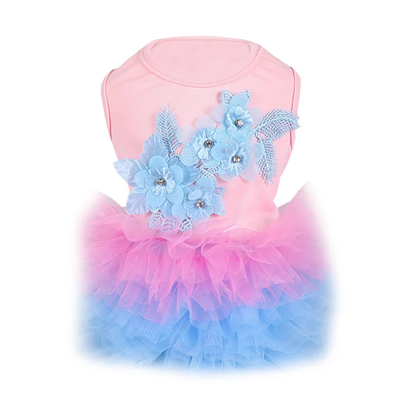 

Summer Dog Flower Dress Pet Dog Clothes For Small Dog Wedding Dresses Fashion Puppy Bubble Skirt Clothing Spring Pet Clothing