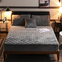 soft flannel velvet bed sheet quilted thickened warm bedspread coral velvet fitted sheet mattress protector bedding sets