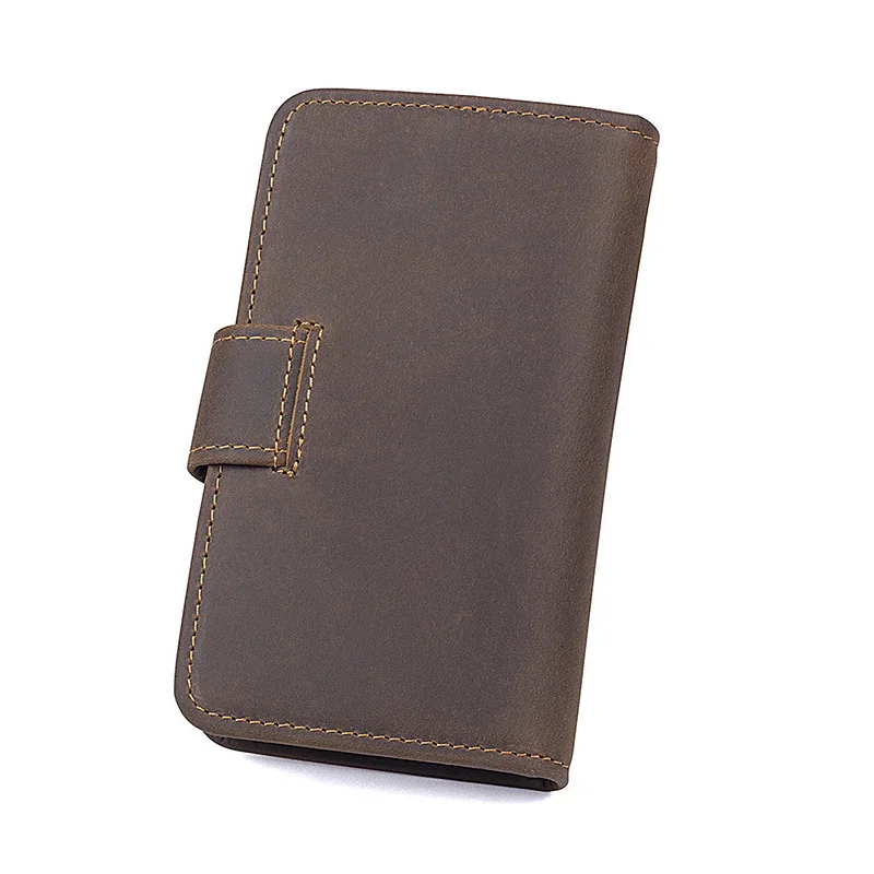 

Мужские кошельки из коровьей кожи, Винтажный Мужской кошелек с карманом для монет, Коричневый мужской кошелек из натуральной кожи