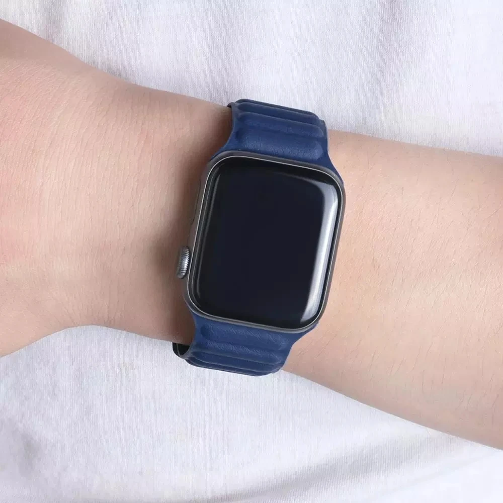 

Newest Leather strap For Apple watch band 44mm 40mm 38mm 42mm watchabnd original Magnetic Loop bracelet iWatch seires 4 3 5 6 SE