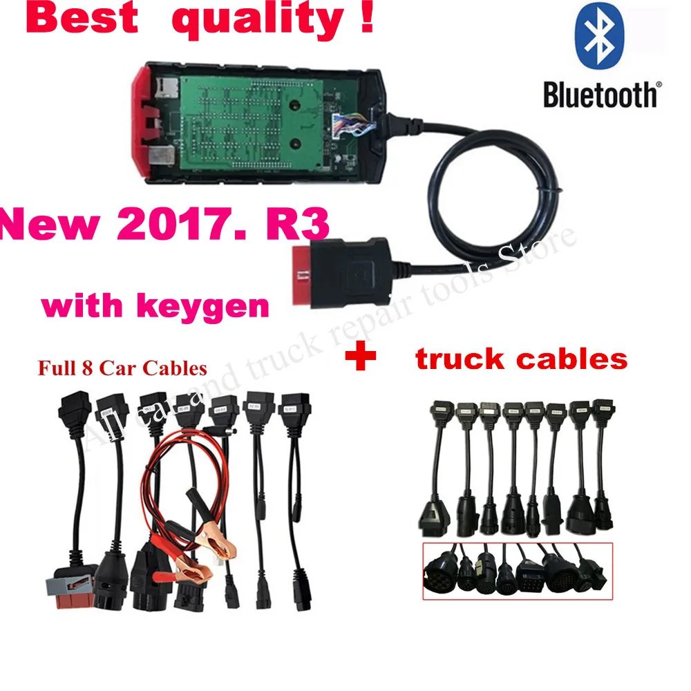 Новинка 2021 плата vd ds 150e с bluetooth 2017.R3 keygen на dvd OBD2 сканер инструмент для delicht + полный 8