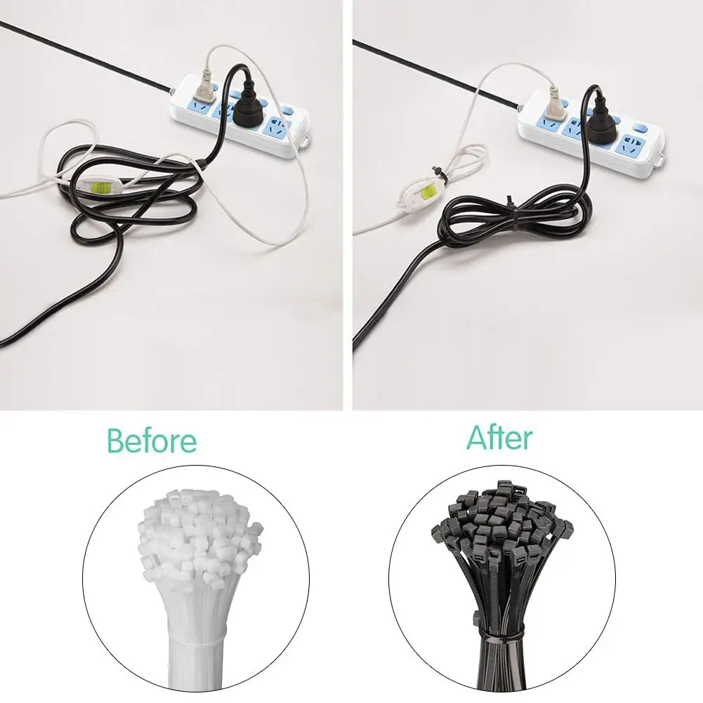 100 шт. кабель на молнии сверхмощный Премиум кабельные стяжки прочность