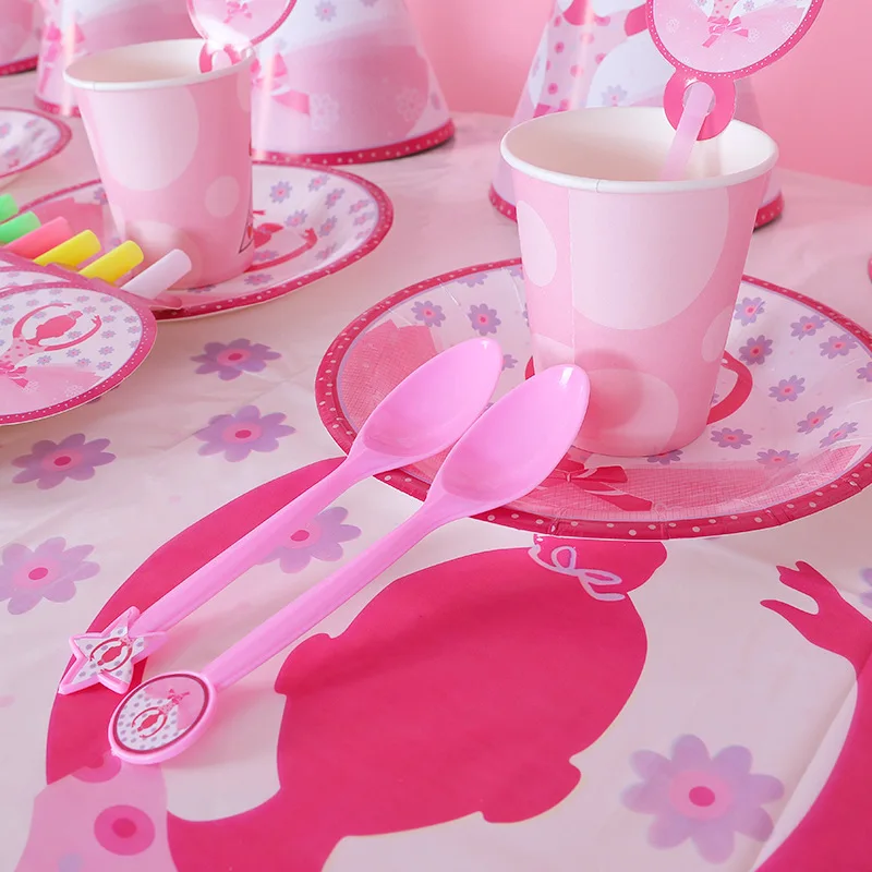 Балетная посуда для вечеринки девочек одноразовые тарелки на день рождения +