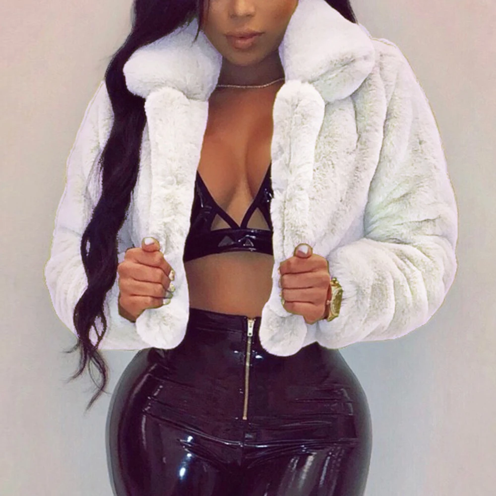 Club Fashion fluorescent green fur coat Winter Fluffy Fur Jackets 2023 Women Luxurious Furry Fur Cropped Jacket Warm Overcoat