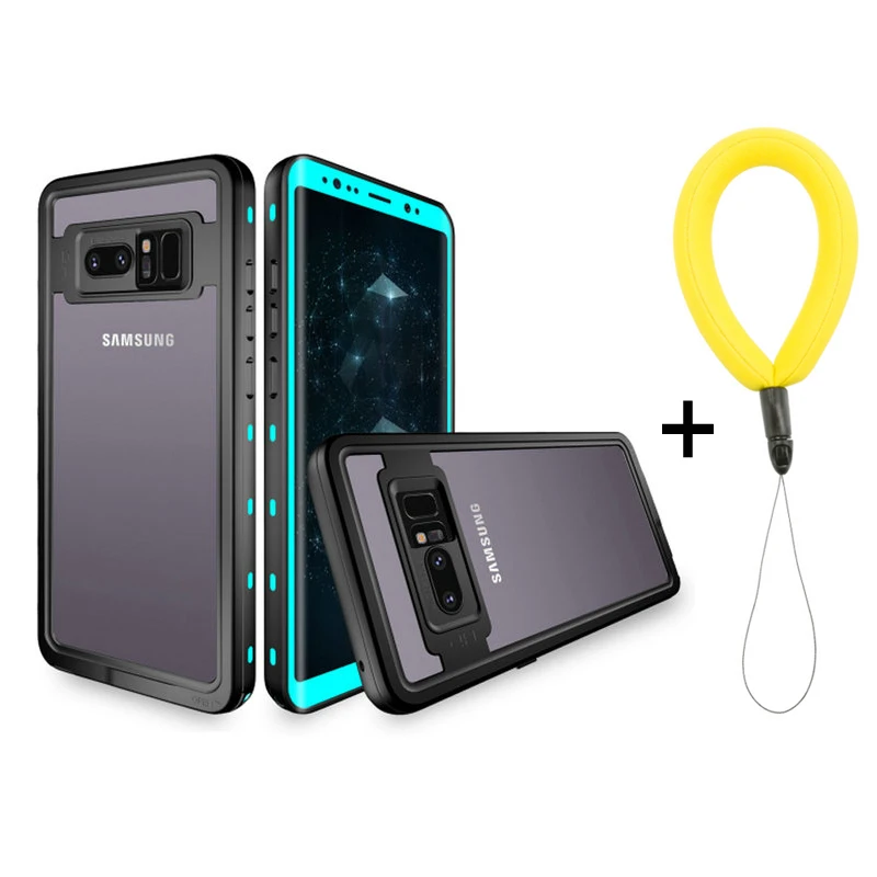 Чехол для samsung S10Plus чехол S10 5G Водонепроницаемый чехол 360 защиты IP68 Note9 samsung Galaxy Note 9 чехол для samsung S9 Etui S10e - Цвет: Light blue and strap