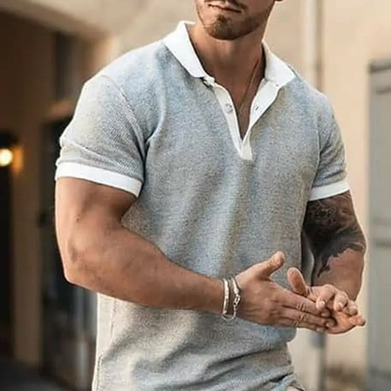 

Fashion Patchwork Men Short Sleeve Harajuku Zipper Shirts 2021 Summer Men's Fashion Lapel Collar Design Tops Streetwear