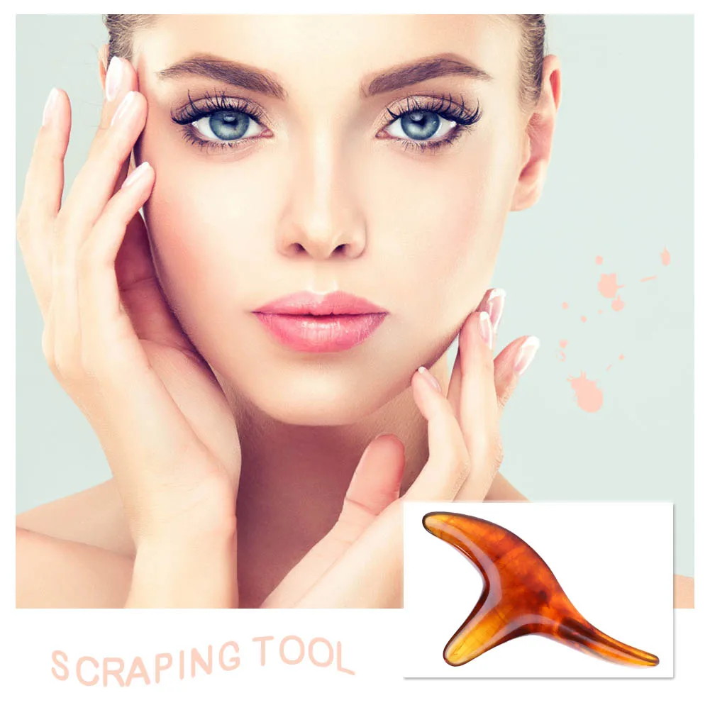 Скребок Янтарь из воска Guasha массажная доска натуральной смолы для массажа лица