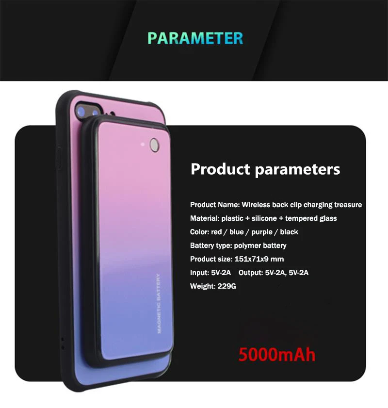 Беспроводной магнитный чехол для зарядного устройства Xiaomi Mi 9 аккумулятора