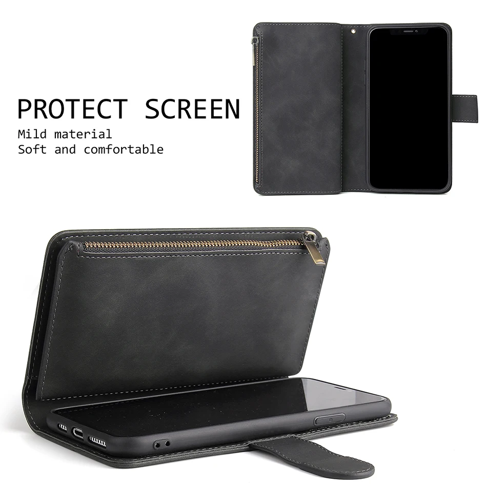 Для Funda samsung Note10+ чехол для телефона роскошный кожаный кошелек с молнией держатель для карт чехол для samsung Galaxy A50 A70(A7) A705F
