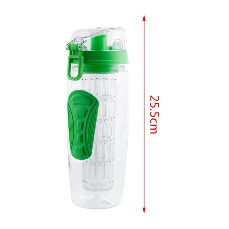 1000ml/32oz Fruit Infusing Infuser Water Bottle Lemon Portable Climbing Camp Bottles Detox Health BPA Free Green | Спорт и