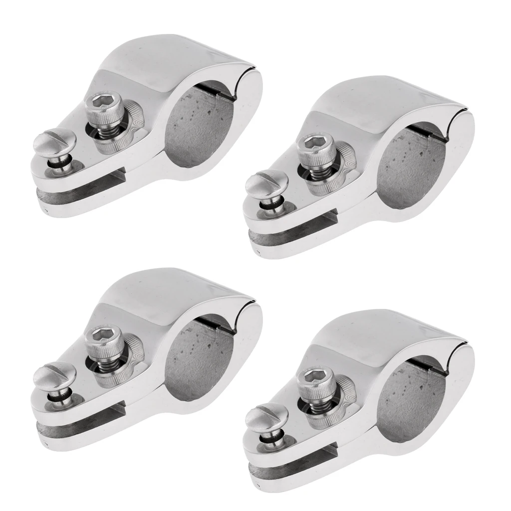 

4 Pieces/ Set 0.87'' Boat Cover/ Canopy Bar Tube Clamp - Durable Strong Marine Grade 316 Stainless Steel