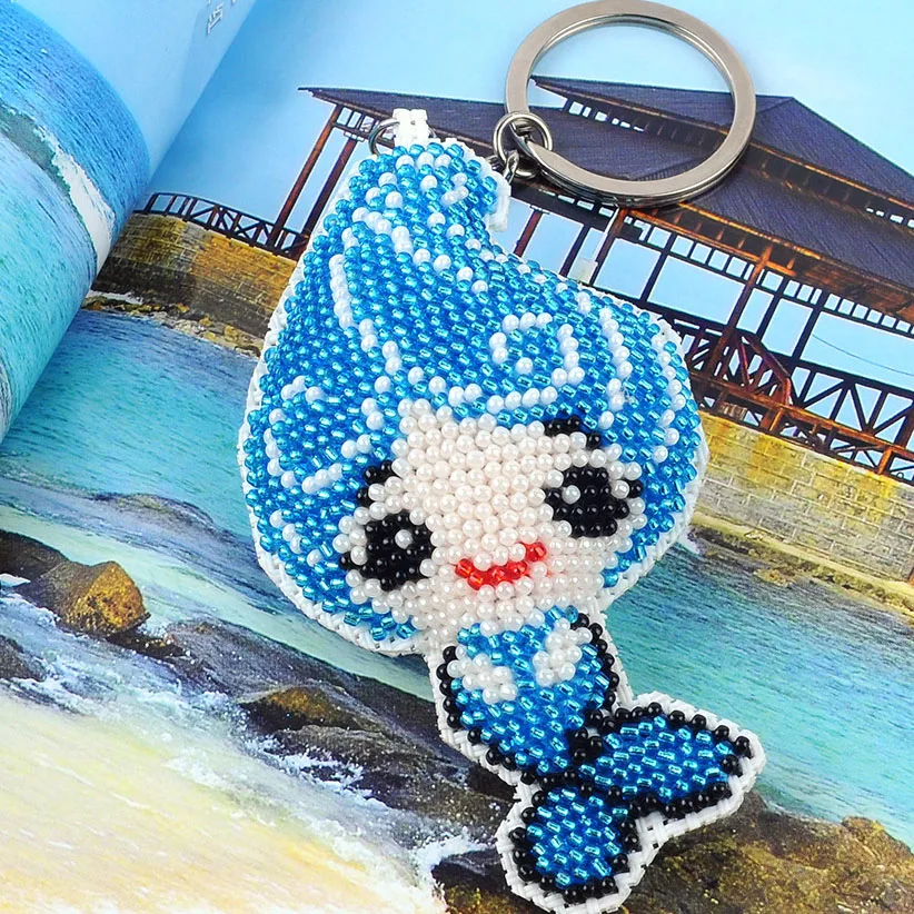 

Y079 DIY Cross Stitch Kit Stich Cross-stitch Seed Beads For Needlework Christmas Gift Canvas Bag Key Chain Key Chain Phone Chain