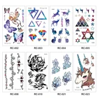 Водостойкая Временная наклейка, милые животные, цветы, тату 3D, черные треугольные ужасы, татуировки на тело, руки для мужчин, искусство тела