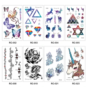 Водостойкая Временная наклейка, милые животные, цветы, тату 3D, черные треугольные ужасы, татуировки на тело, руки для мужчин, искусство тела