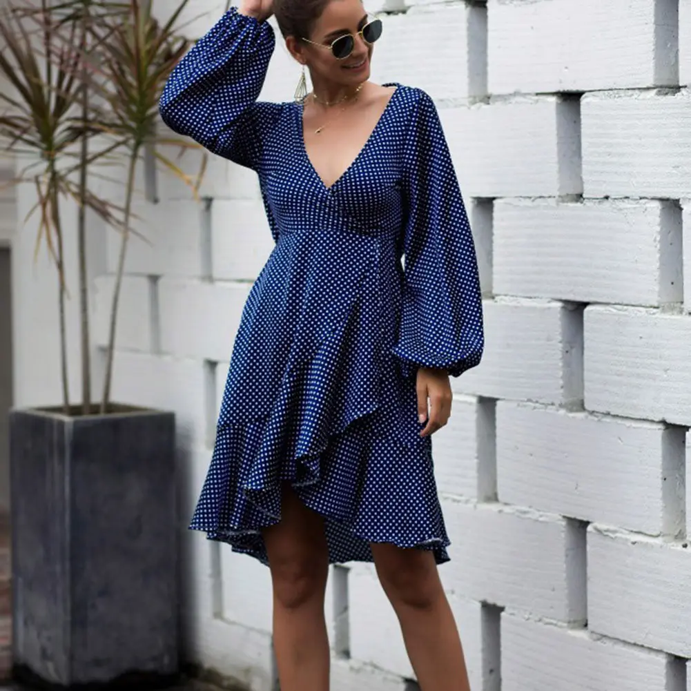 Новое Женское платье в горошек с нестандартными рюшами для девочек детская