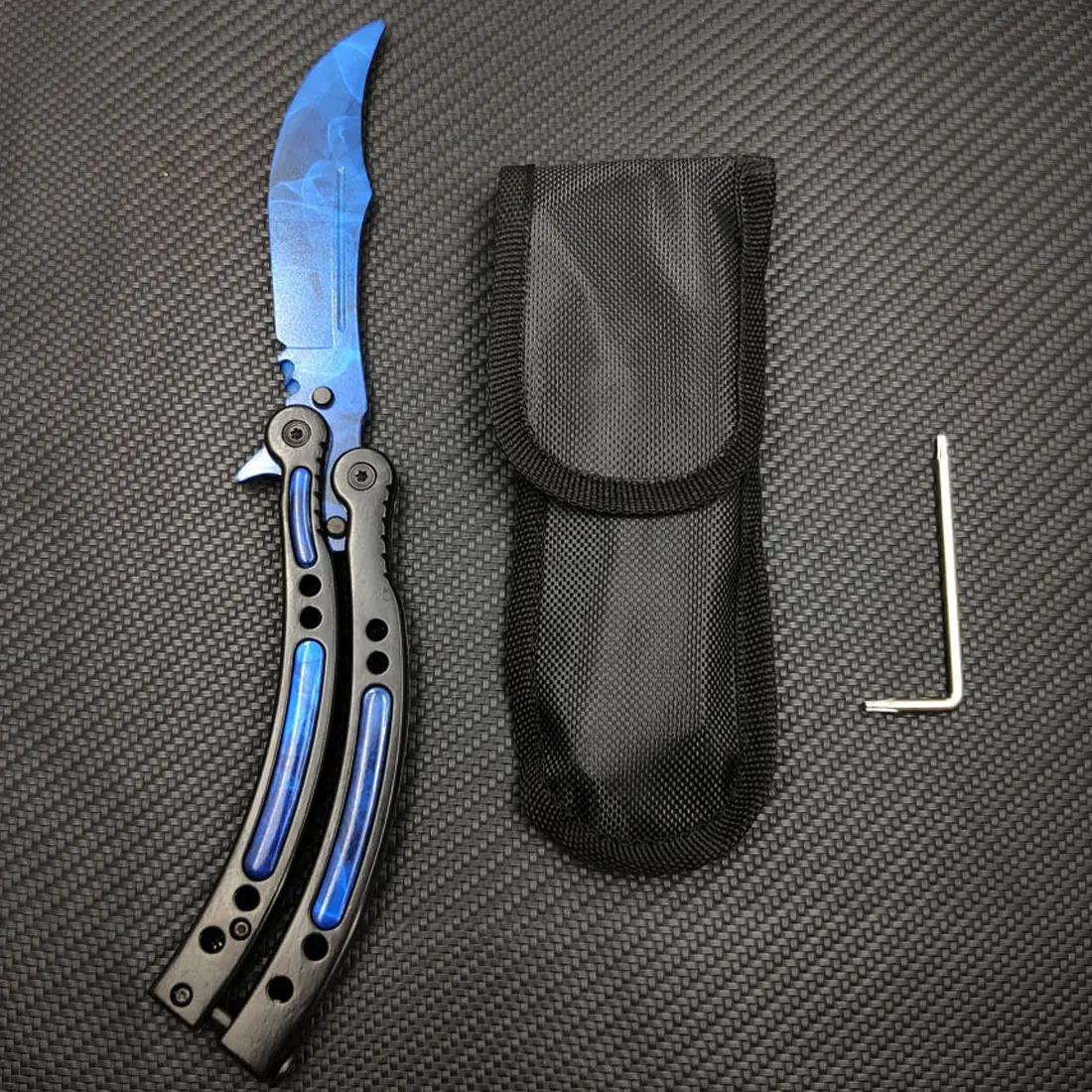 

Butterfly Knife CSGO for Training Game Model War Game Dull Blade No Hurt Doppler Color Stainless Steel No Edge Flip Knives Toys