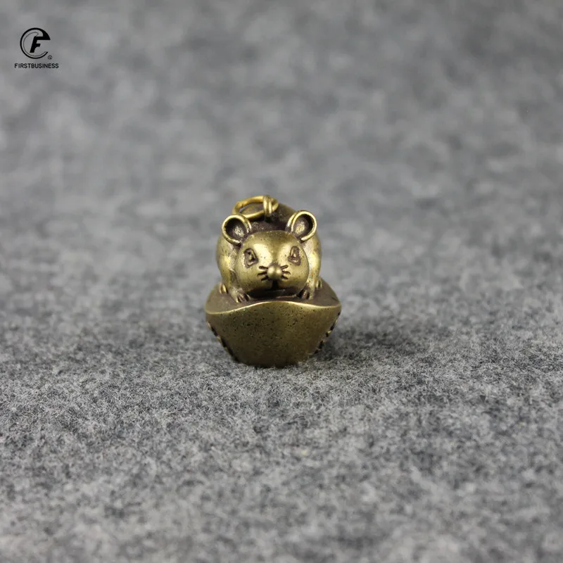 Винтажные медные 12 зодиакальные крысы фэн шуй статуи украшения медная