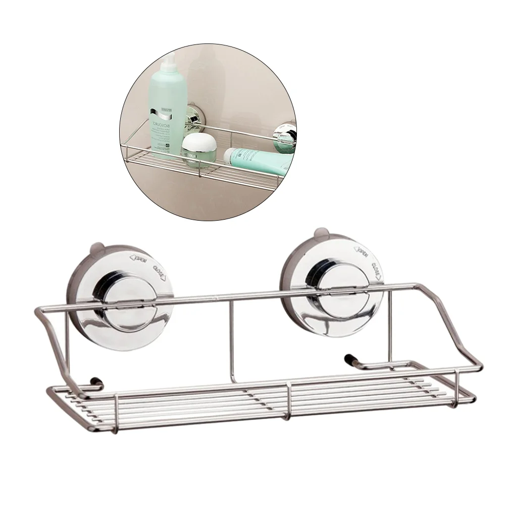

Super Suction Shower Basket Shelf Caddy Soap Holder Bath Organizer for Bathroom Kitchen Room
