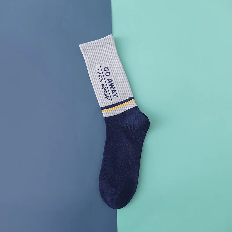 Модные мужские забавные носки в стиле Харадзюку хип хоп с надписью Crazy Creative