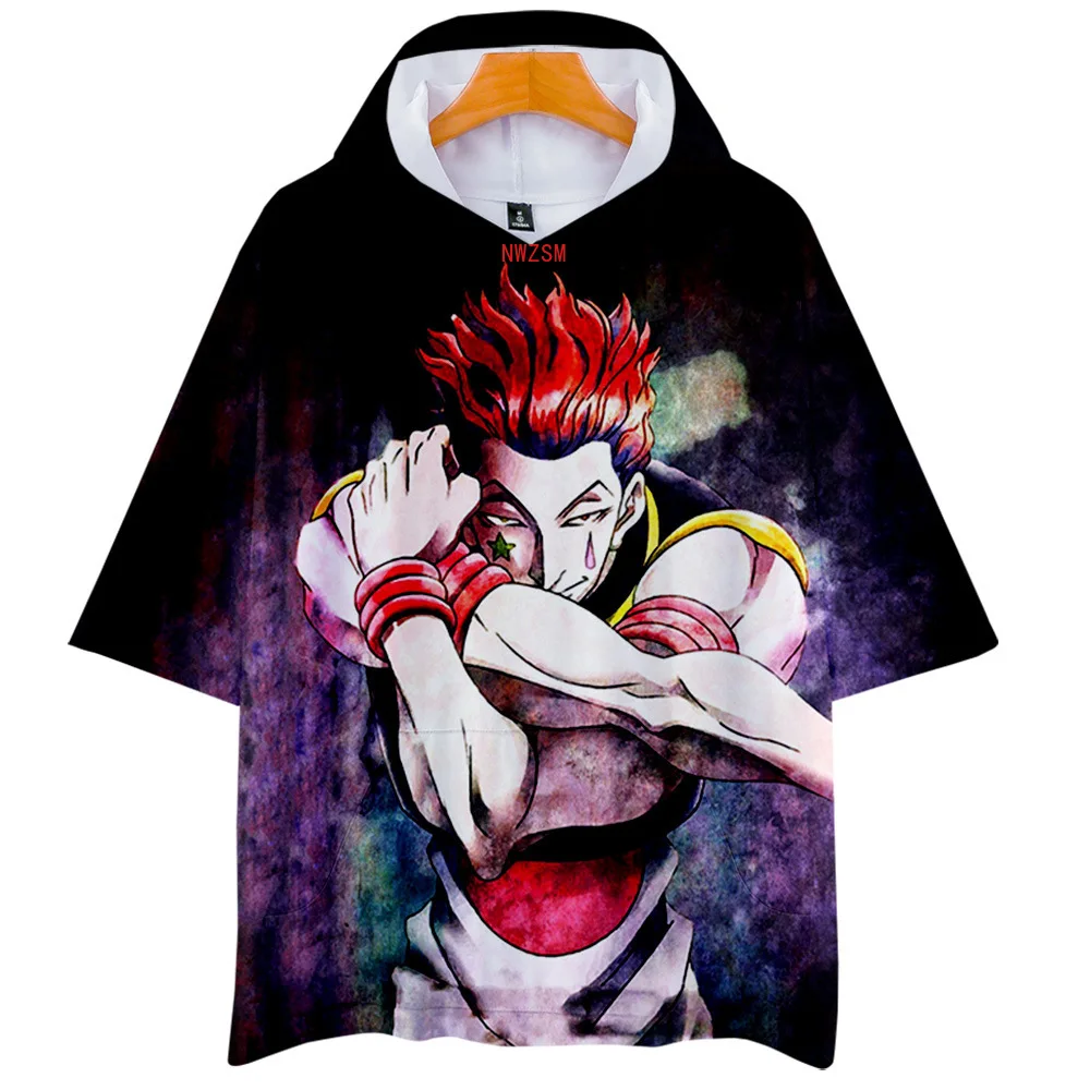 Anime Hunter X Hisoka 3D T Shirt Women Men Harajuku Short Sleeve Hooded Funny Tshirt Streetwear Hip Hop Cosplay Costume | Тематическая