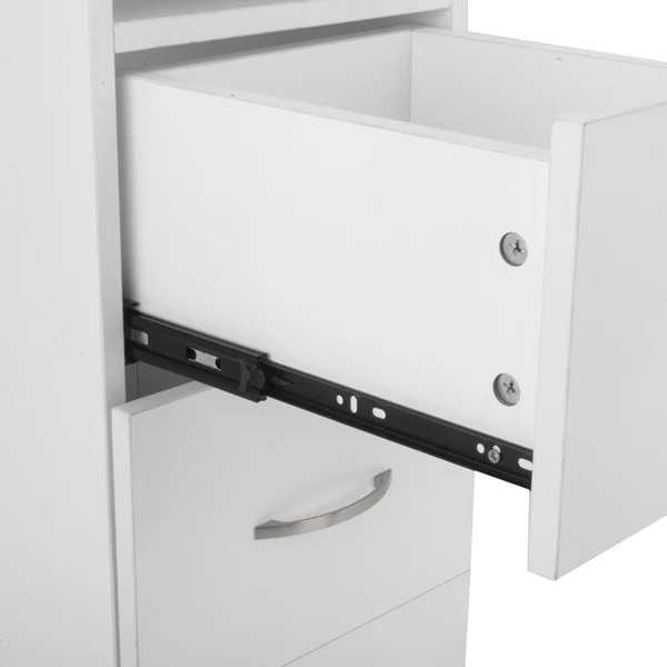 

MDF Certification With PU Universal Wheel, Stainless Steel, Three Drawers, Manicure Table With Hand Pillow White Computer Desk