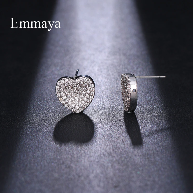 Emmaya классические посеребренные Элегантные серьги в форме сердца кубический Ziron