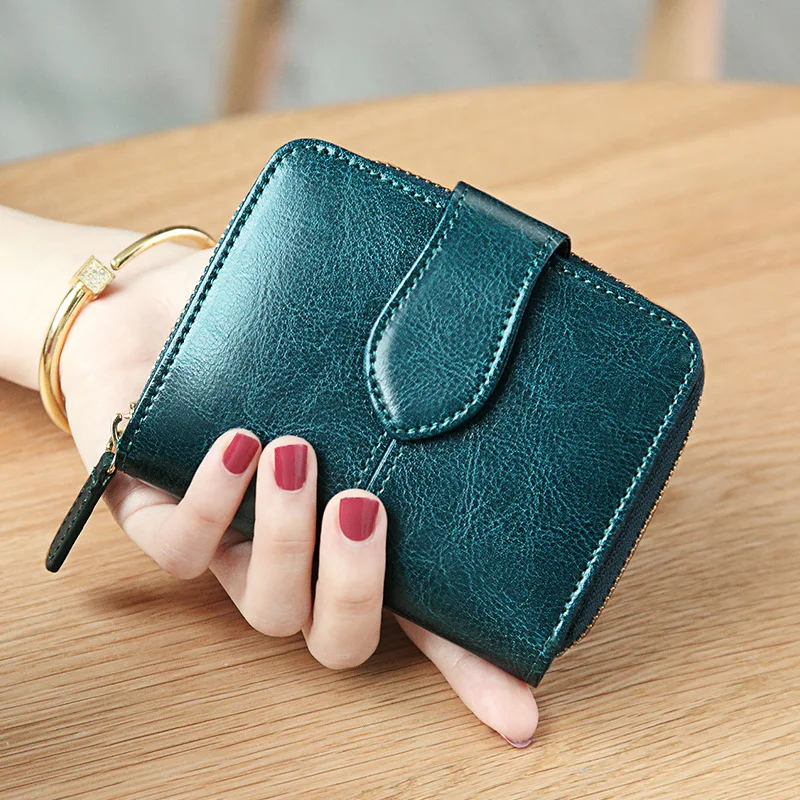 Small Wallet Women Genuine Leather 18 Card Slots Yellow Holder Female Purse Women's Wallets Lady Money Perse Zipper Walet | Багаж и