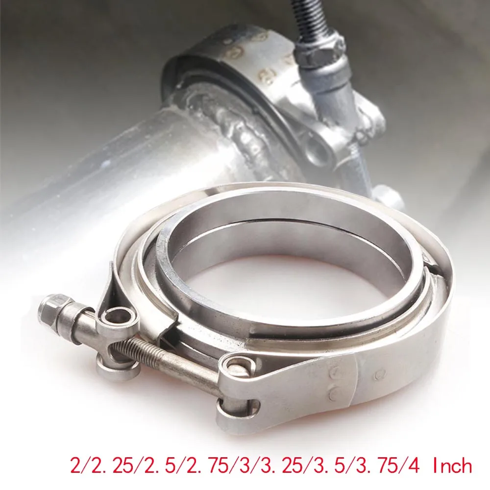

2/2.25/2.5/2.75/3/3.25/3.5/3.75/4 Inch V-Band Clamp Stainless Steel V-Band Flange Kit For Exhaust Pipes Car Exhaust System