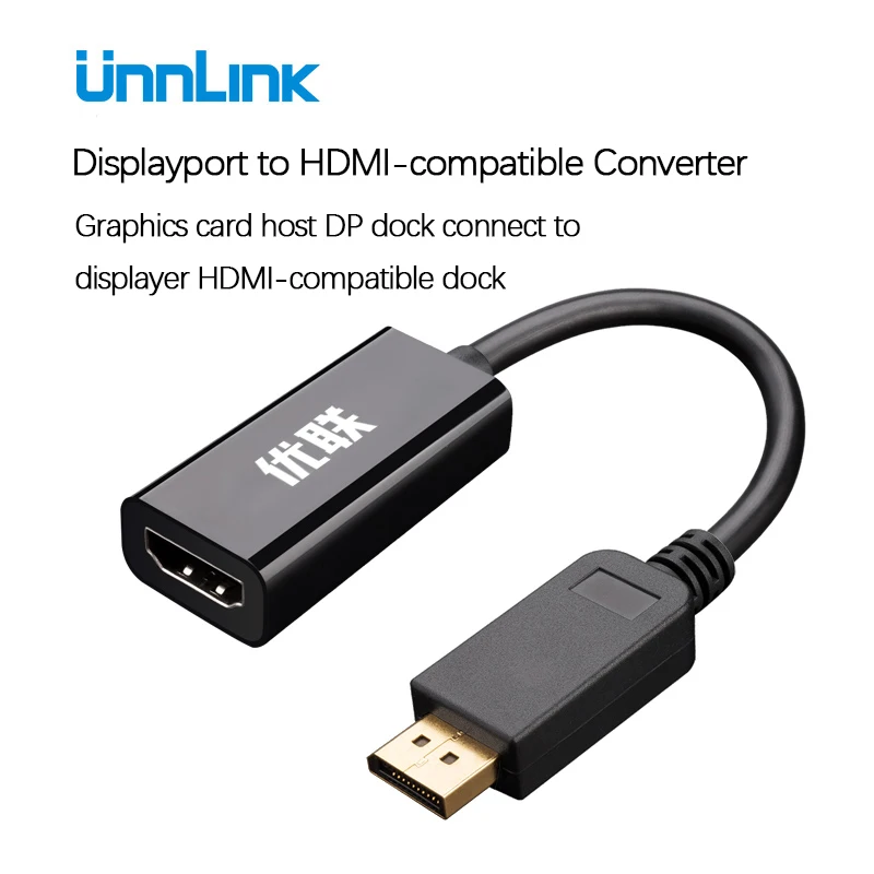 Unnlink DP к VGA DVI HDMI-совместимый кабель 1080P 60 Гц преобразователь порта дисплея 21 см для