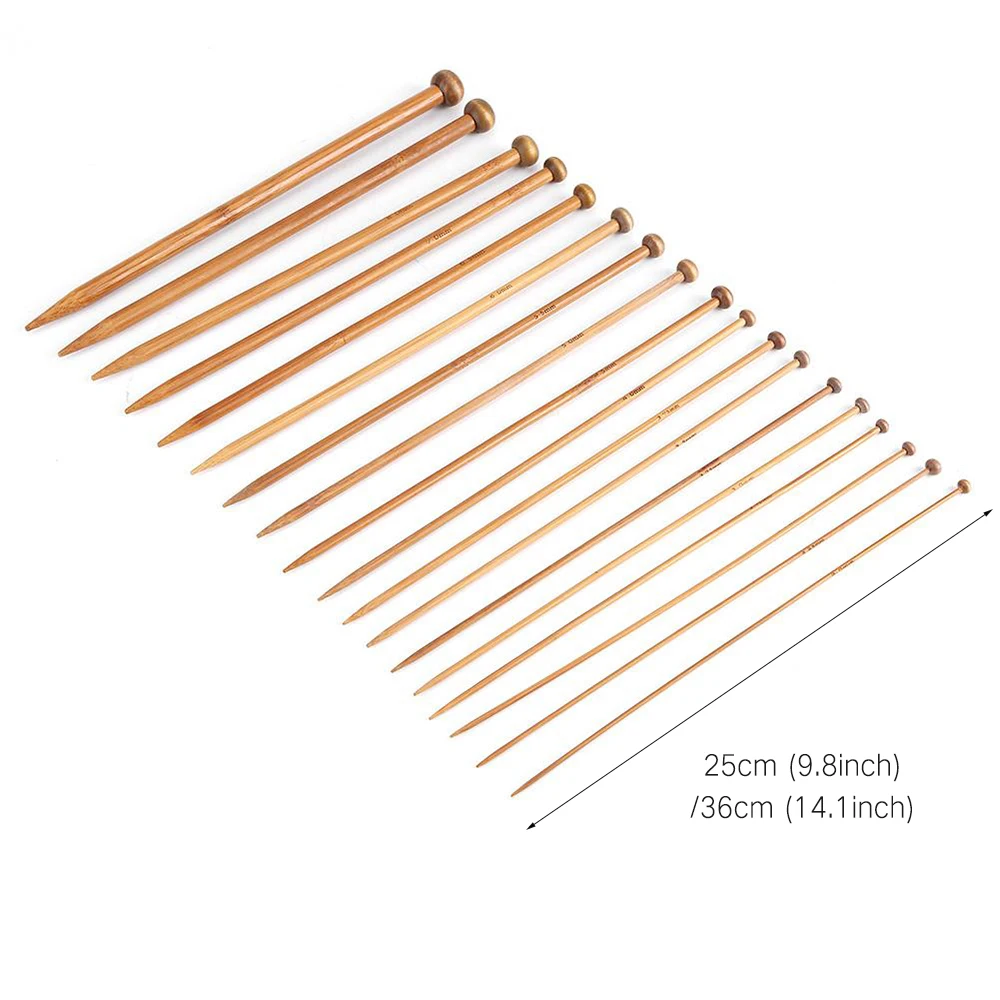 

36pcs Bamboo Knitting Needles Crochet Hooks Knitting Needle Ring Set Crochet Hook Yarn DIY Apparel Sweater Weaving Tool