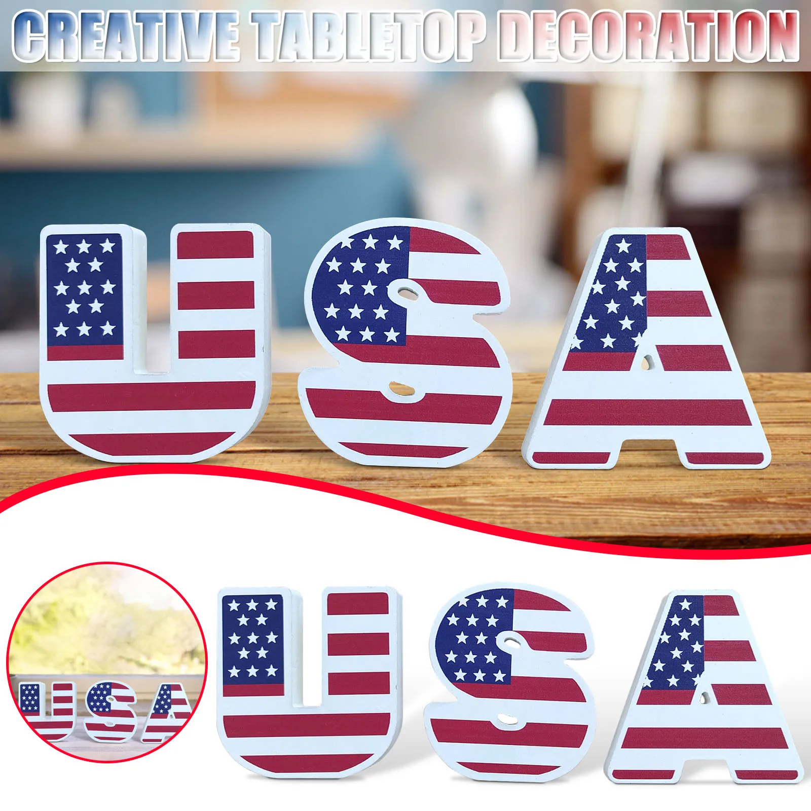 

American Independence Day Wooden Decorations American National Day Creative Desktop Decorations Home Decorations Ornaments #40
