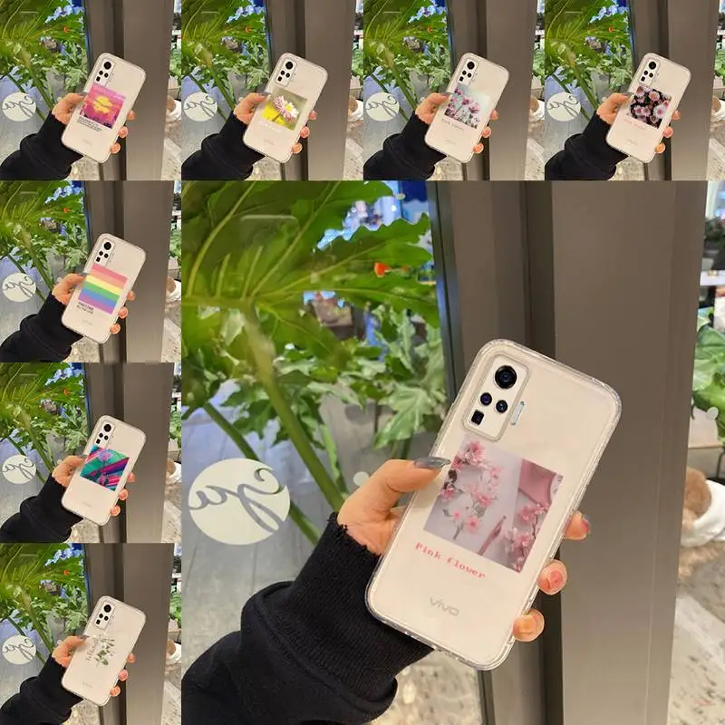 

Flower Summer Pink Phone Case Transparent For VIVO NEX V Z Y X 17 15 11 9 6 5 3 1 i S MAX PRO X 20SE Soft TPU Mobile bags