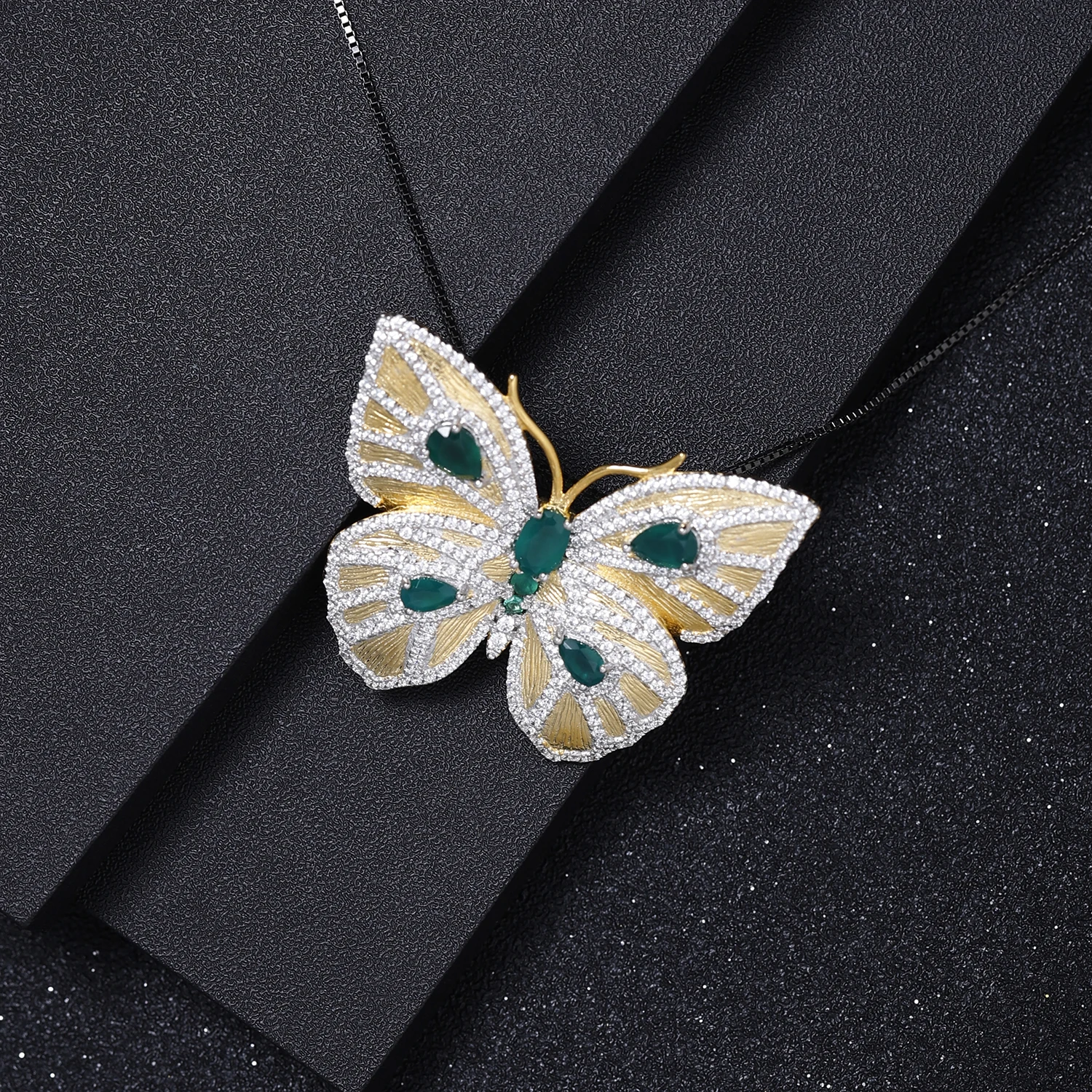 Женская Брошь-бабочка GEM'S BALLET элегантная позолоченная брошь-бабочка из