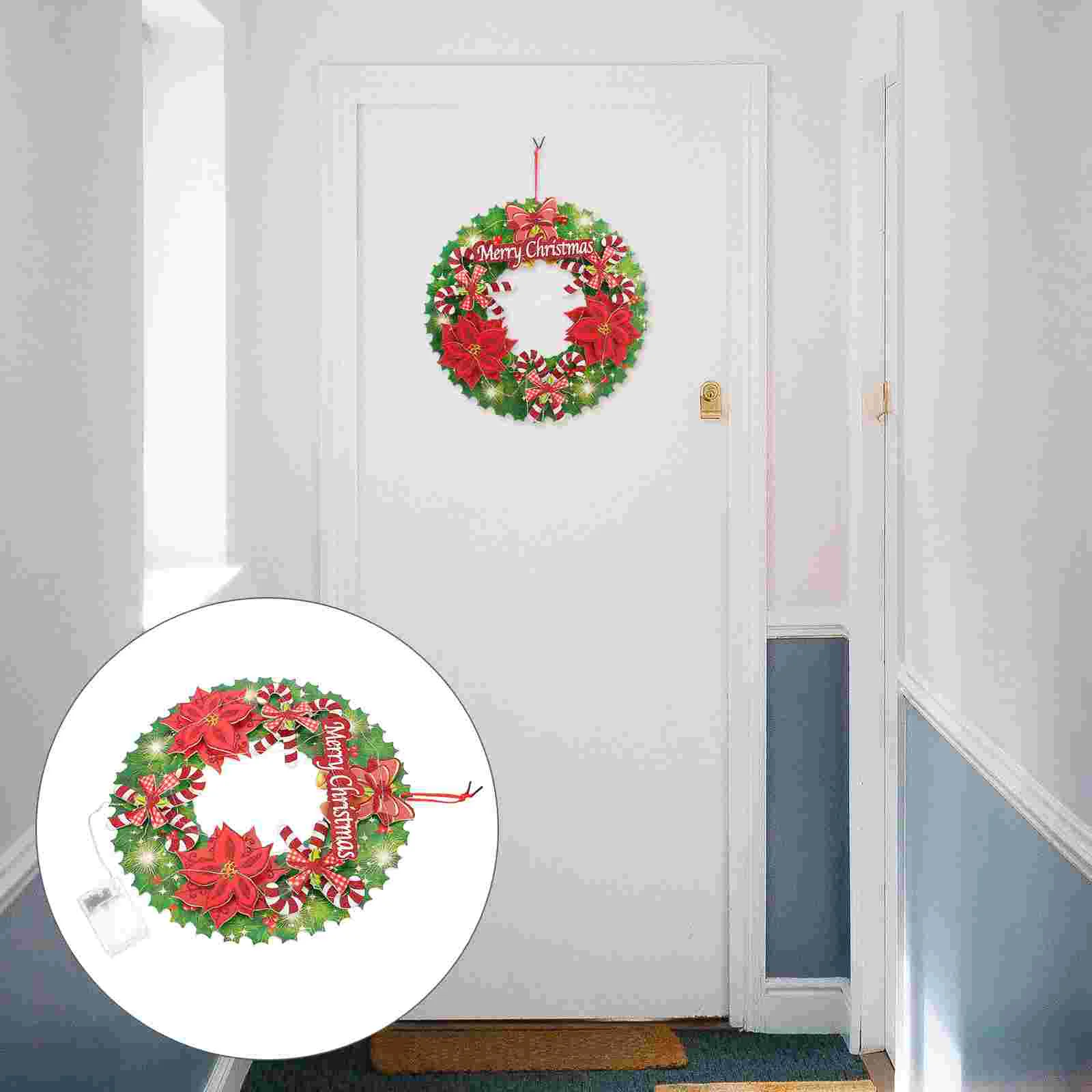 

1 шт. Рождественская Люминесцентная кулон-венок, изысканная гирлянда, светильник весной Декор