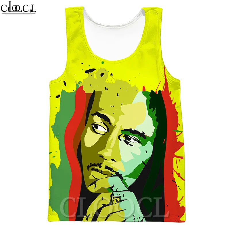 Винтажная Майка CLOOCL певица Боб Марли одежда для спортзала майка с 3D принтом