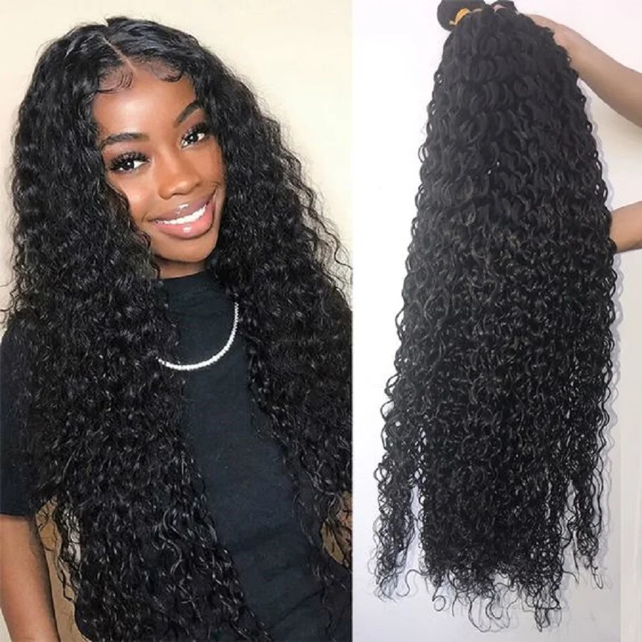 

30 32 34 36 38 40 Inch Kinky Curly Hair Bundles Brazilian Curly Human Hair Weaves 100% Natural Human Hair Bundles Remy Hair