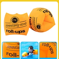 2pcs swimming kids arm floats letter print children swim training water sleeve floating ring life air sleeves inflatables