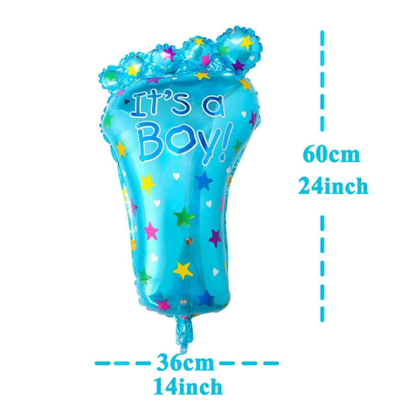 1pcs blue feet 5 шт. милый ребенок душ Фольга воздушные шары Babyshower игры Декор Платье для крестин; украшения его мальчик девочка Пол раскрыть Вечерние - Цвет: 1pcs blue feet