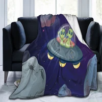 flannel blanket alien ufo space ultra soft micro fleece blanket for bathrobe sofa bed travel home winter spring fall