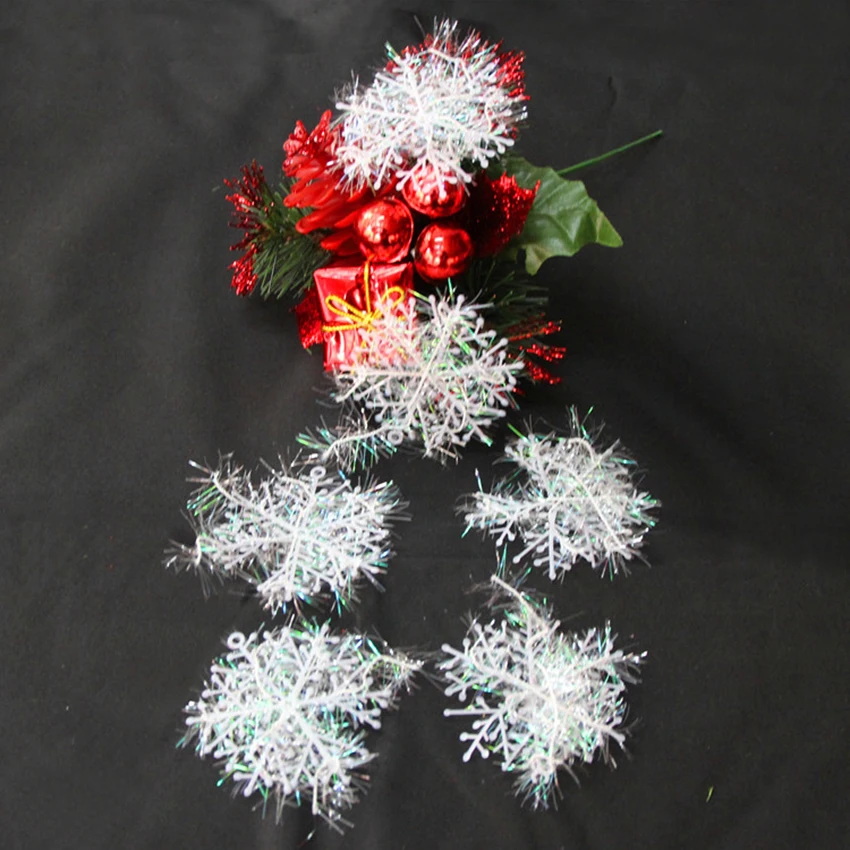 30 шт Рождественские украшения праздничные Белые снежинки амулеты