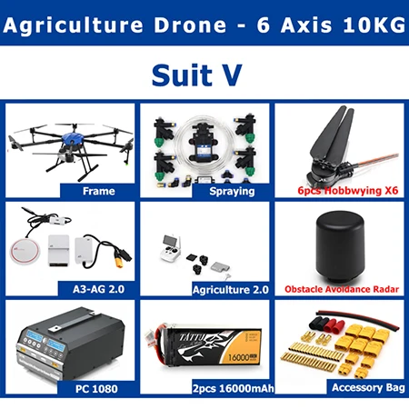 Suit V E610 6 оси плотность 10кг/10L распыления gimbal системы складной Квадрокоптер с распылительным насосом Дрон для сельского хозяйства - Цвет: Suit V