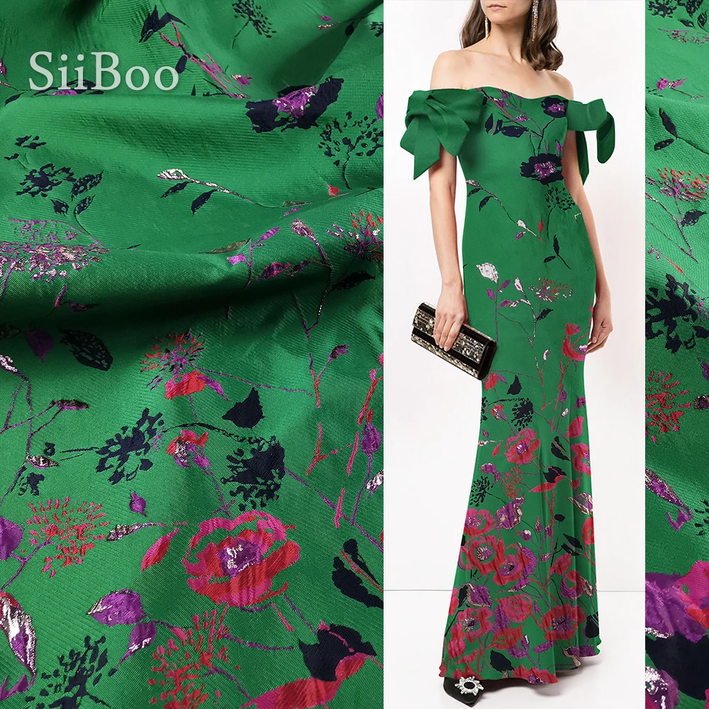 

siiboo American style positional floral 3D jacquard fabric for women dress Tissu jacquard de positionnement sp6207