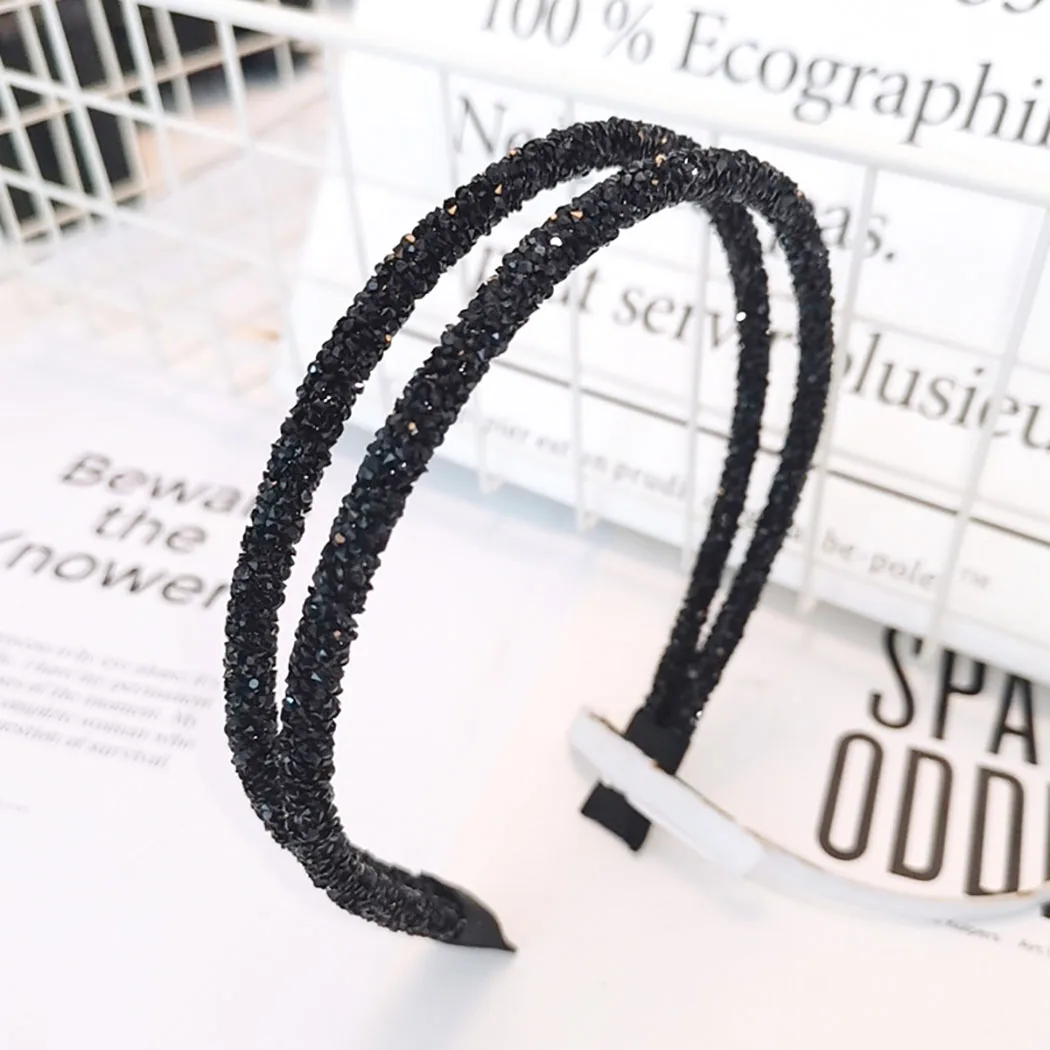 2 шт. обруч для волос в Корейском стиле Женская Блестящая повязка со стразами из