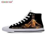 neurosis street mens casual shoes white customized printed men high top canvas shoes breathable casual lace up shoes