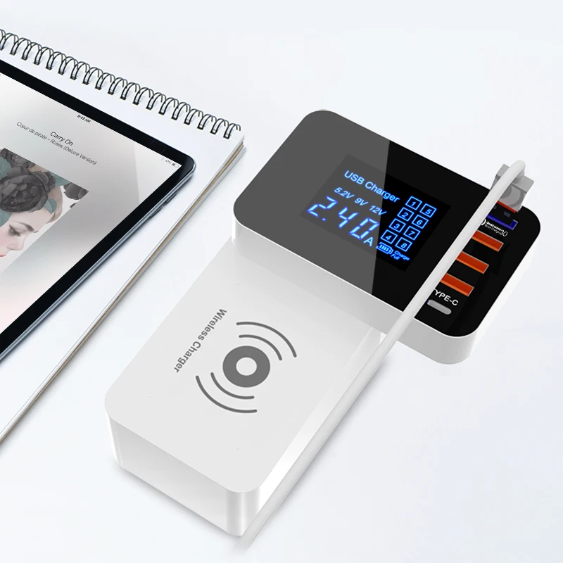 QI Беспроводное зарядное устройство Quick Charge 3 0 Smart usb type C зарядная станция