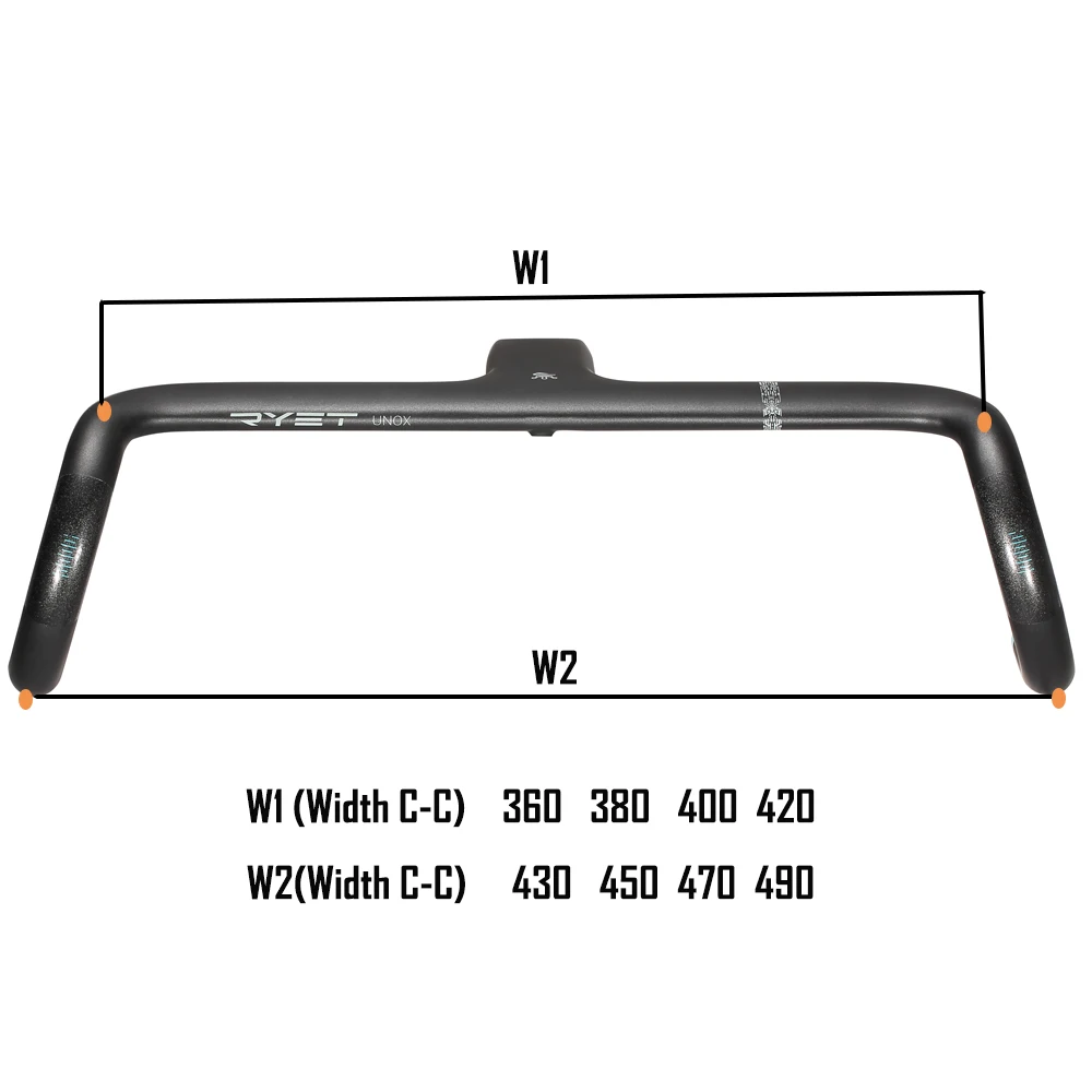 

Gravel Integrated Handlebar carbon fiber Exotropism bicycle Handlebar 28.6mm/31.8mm Carbon strip road bike handle matte black