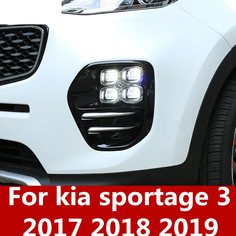 Передняя решетка для kia sportage 3 2017 2019 противотуманный светильник крышка бровей