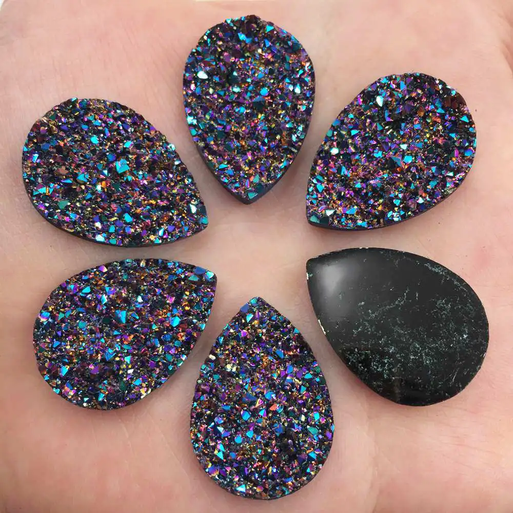 Новые 20 шт 18*25 мм Bling AB смолы падение руды неправильной поверхности Flatback узоры из