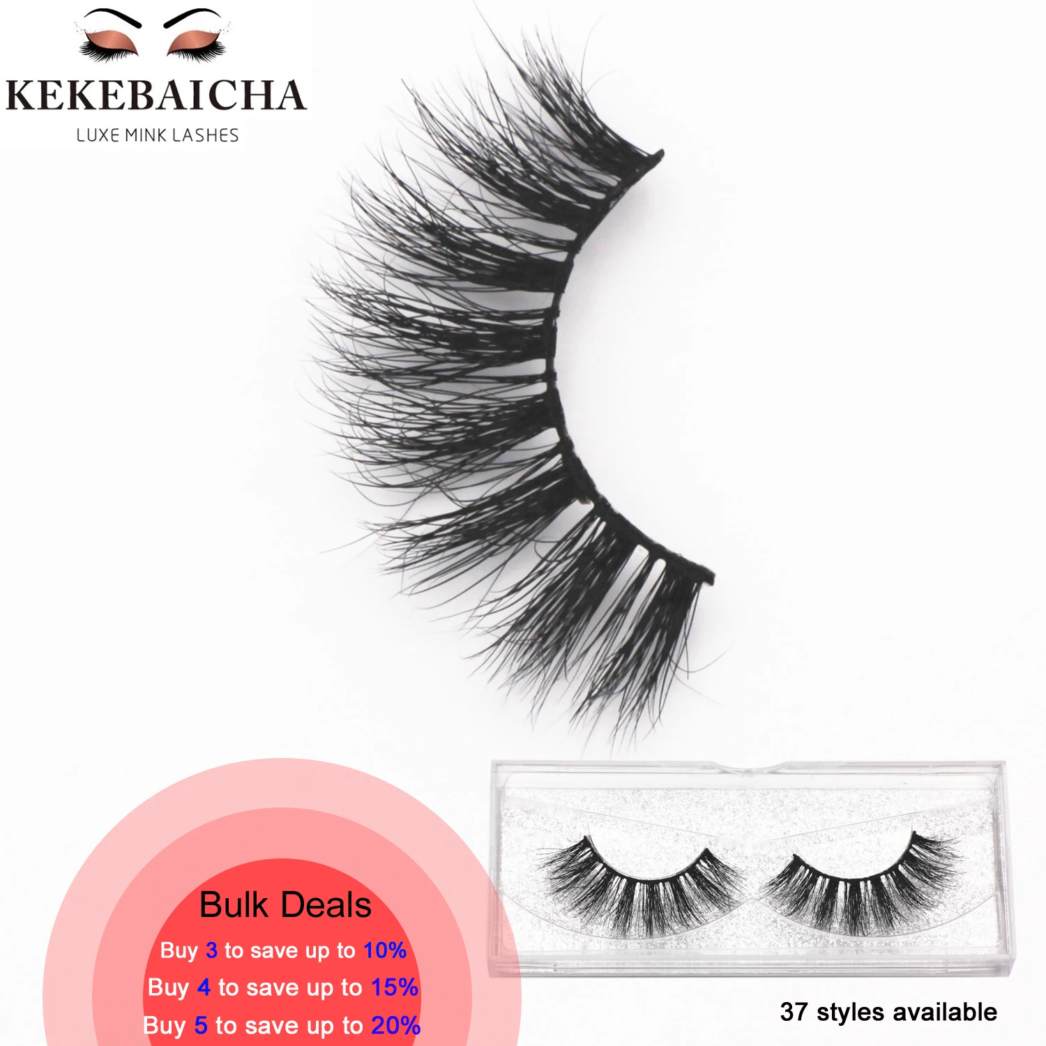 

KEKEBAICHA Long Dramatic Eyelashes 3D Mink False Eyelash 100% Cruelty Free Handmade Full Strip Lashes Fuller Lash Soft Fake Lash