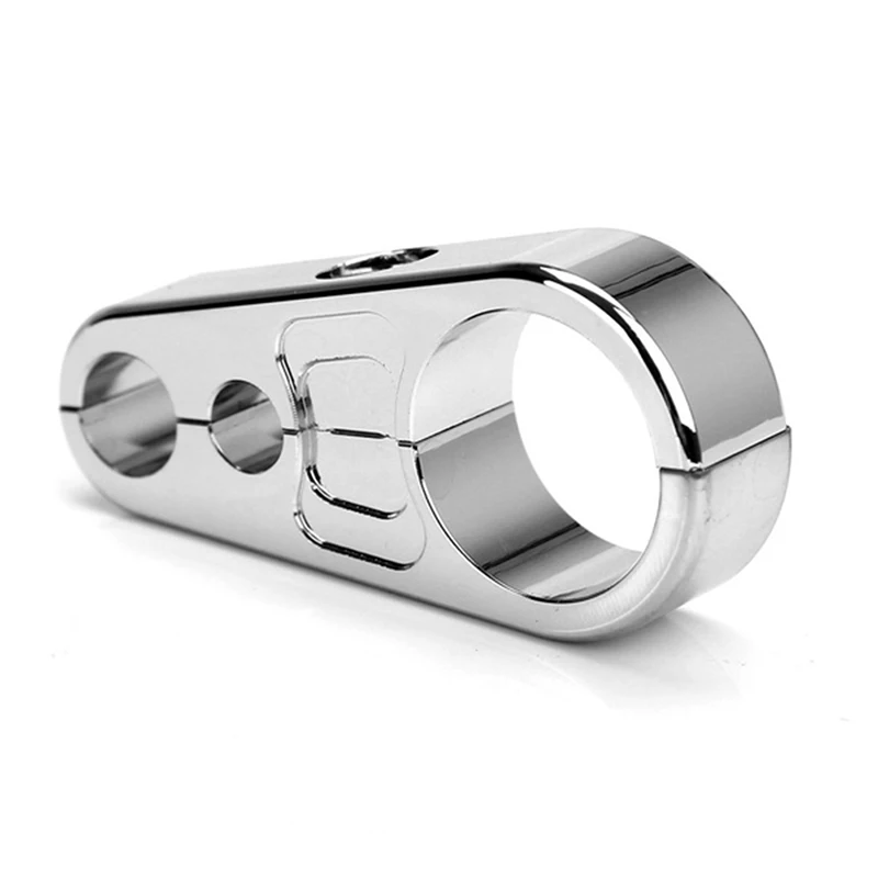 

25mm silver Chrome Motorcycle Brake Line Clutch Cable Handlebar Frame Clamp Clips